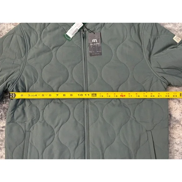 NWT Travis Mathew Men Large Come What May Green Quilted Bomber Jacket $ 189.00 - Picture 10 of 10